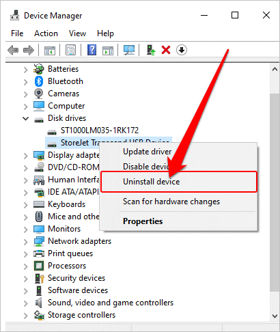 verwijderapparaat op interne harde schijf niet gedetecteerd