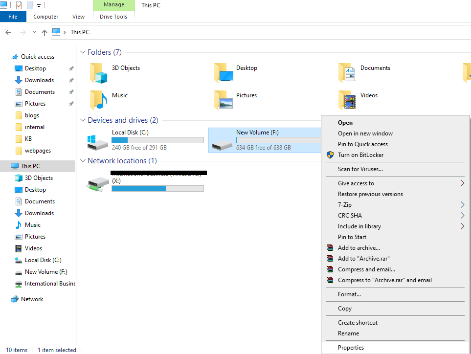 Klik met de rechtermuisknop op een partitie op de schijf
