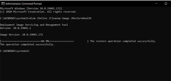 Exécutez l'outil DISM.