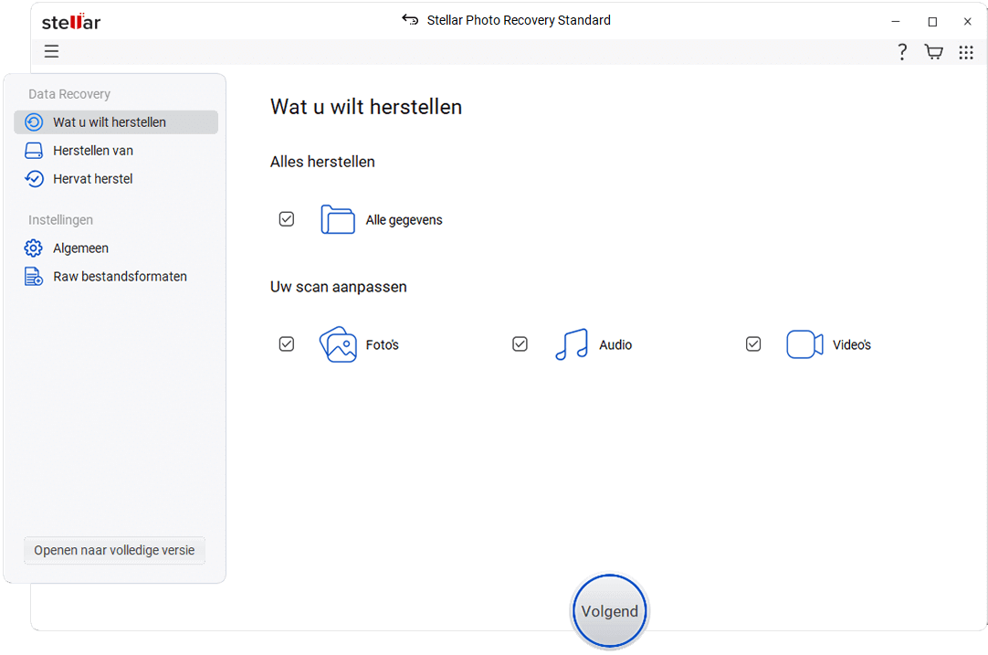 Selecteer bestandstype