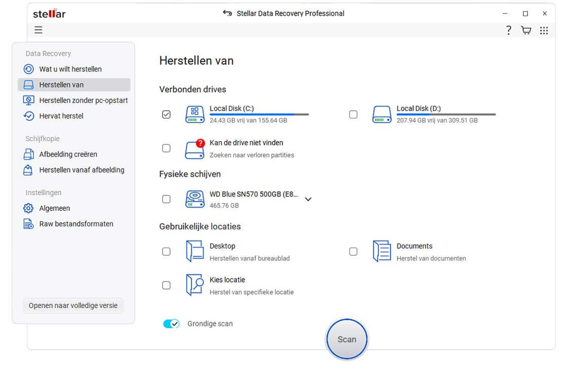Selecteer Herstellen van